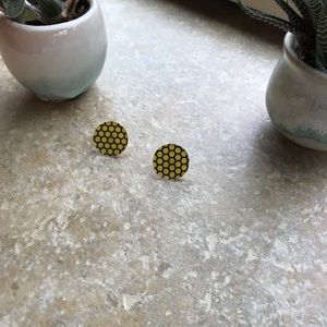 Anthropologie honeycomb post earrings